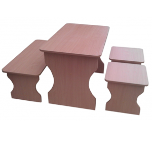 Комплект детской мебели «Стол, Скамья и два Табурета»