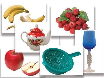 Набор предметных картинок Фрукты, ягоды, орехи. Посуда (48 шт., А4, с магнитами)